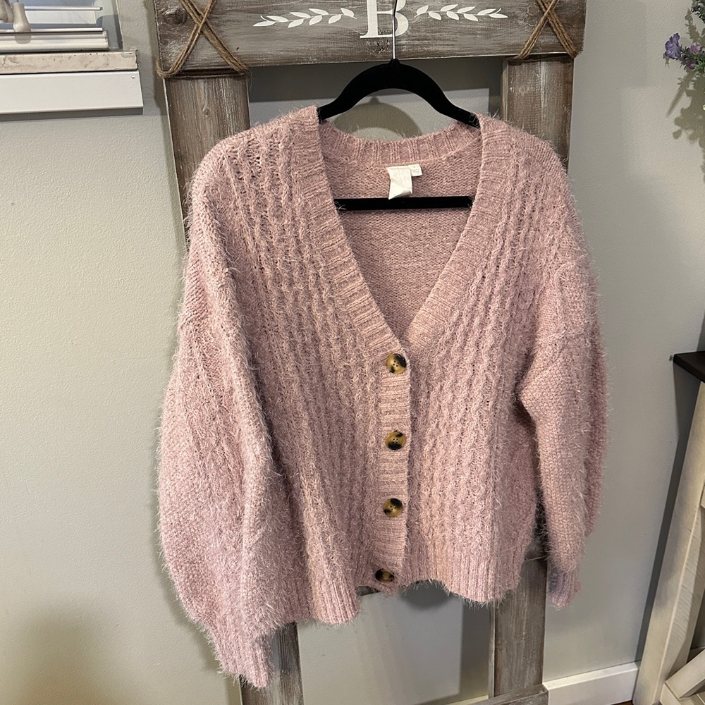 AdyP Light Pink Button Up Cardigan